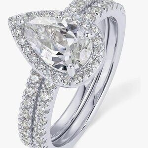 1.7CT Pear Cubic Zirconia Eternity Ring
